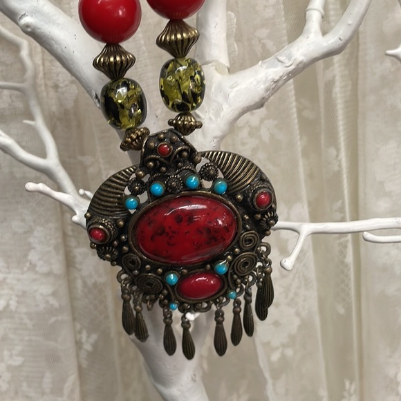 Large Statement Bead Necklace - Picture 3 of 9